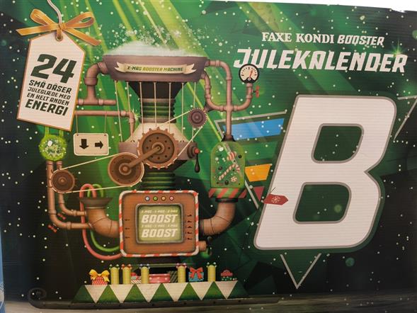 Booster julekalender med 24 låger
